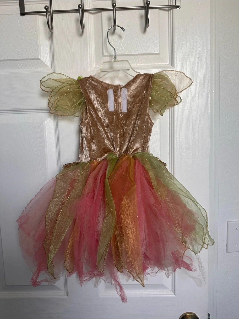 Girls Pink & Gold Flower Fairy Dance Costume Dress